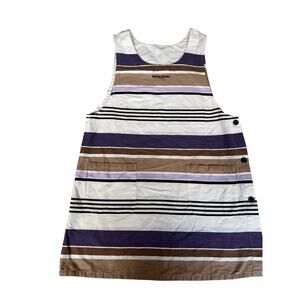 Vintage Sonia Rykiel Maison 90s Apron Dress Striped Pattern With Pockets Size M
